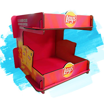 Mueble de exhibición comercial para alimentos rojo | DIEMSA MR